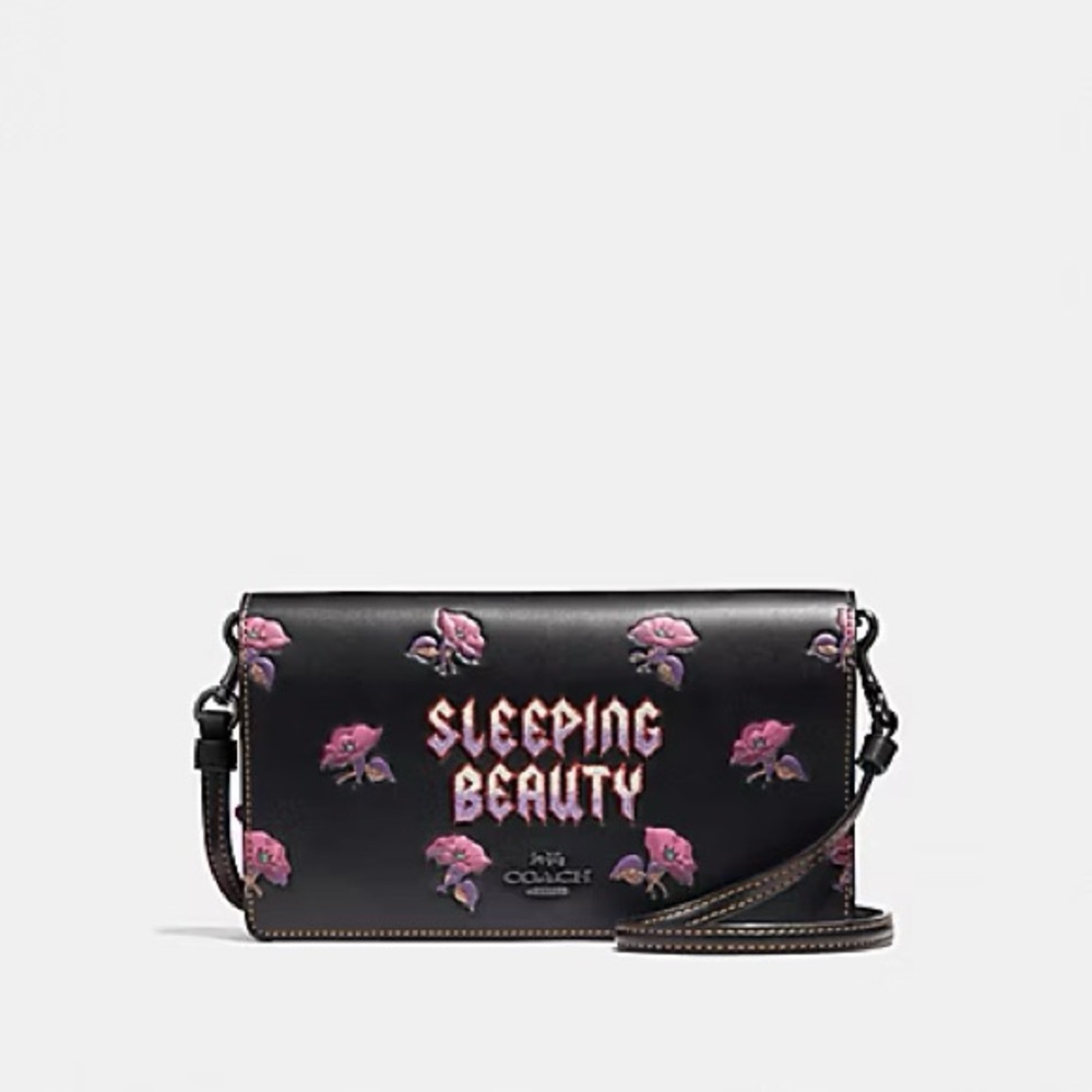 DISNEY X COACH SLEEPING BEAUTY HAYDEN FOLDOVER CROSSBODY CLUTCH (COACH F33082)